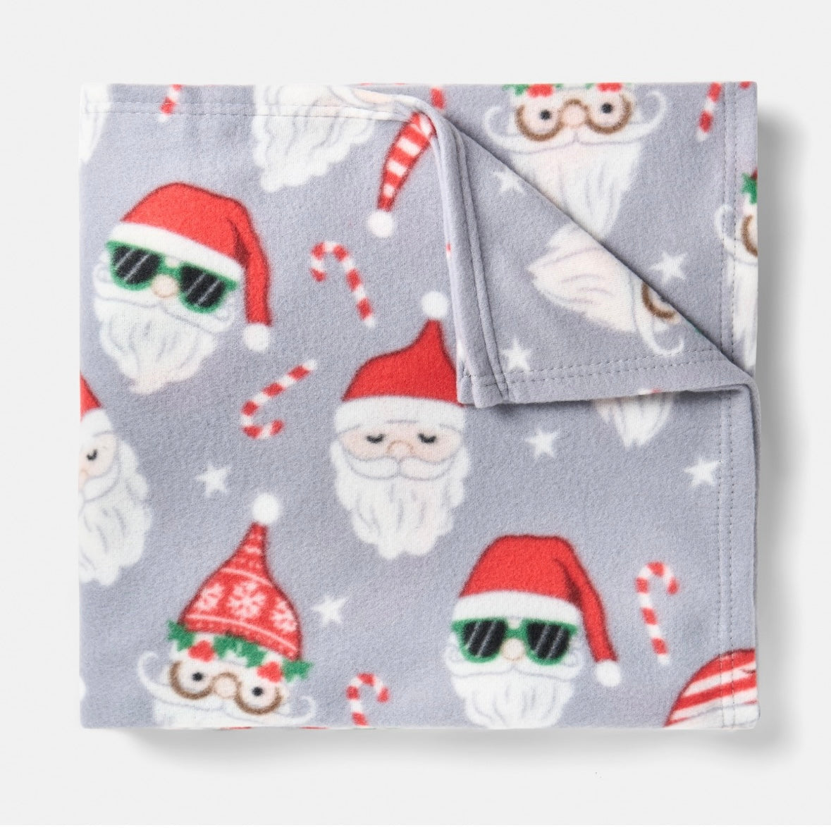 Santa Fleece Throw - Grey