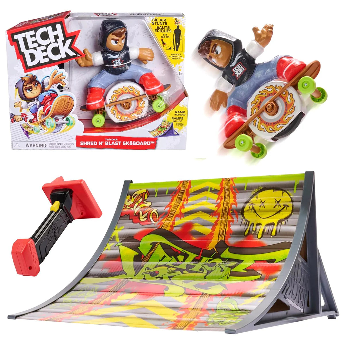 Tech Deck Shred N' Blast Sk8board Motorised Skateboard & Ramp Set