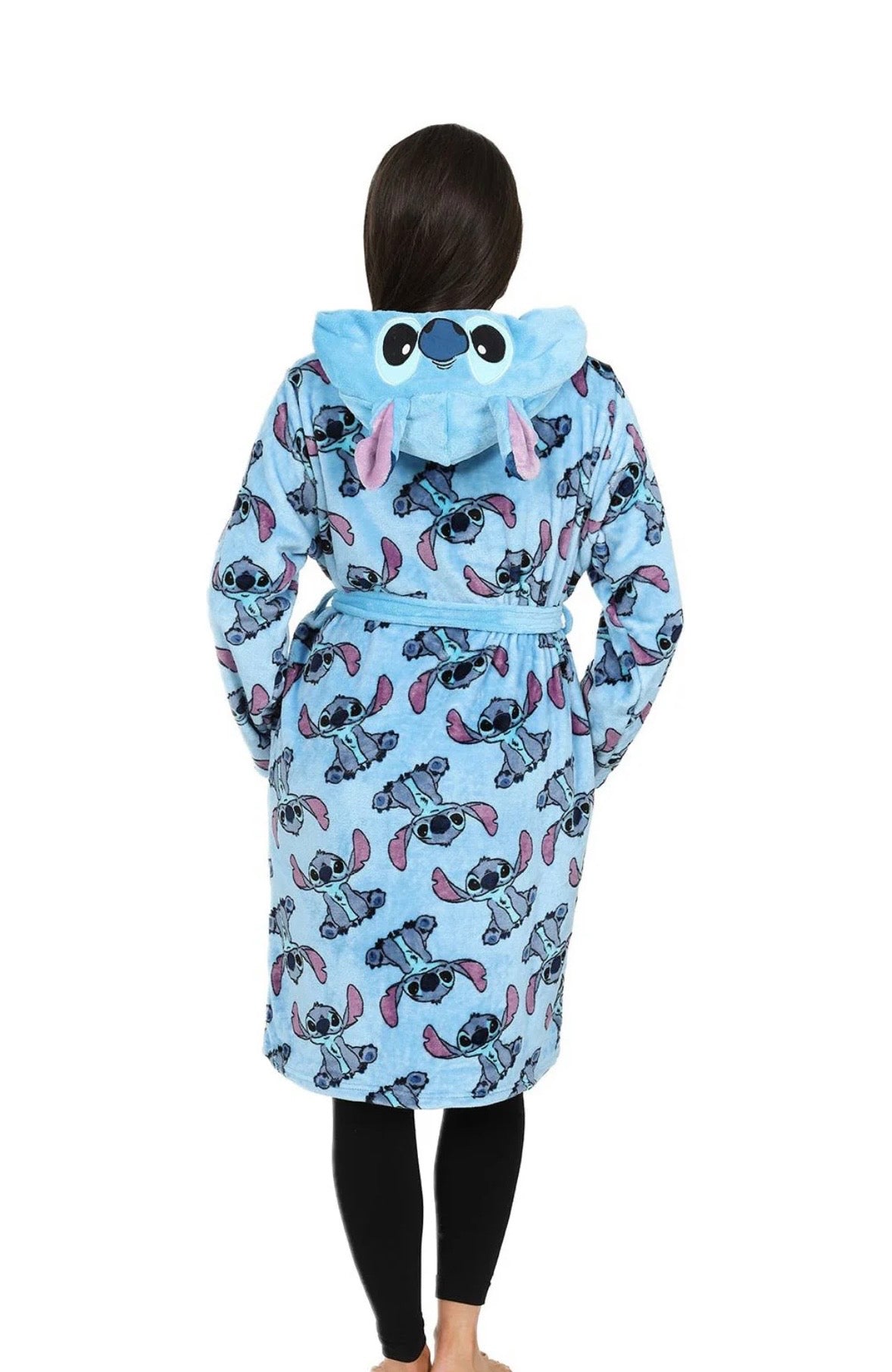 Womens Blue Fleece Dressing Gown