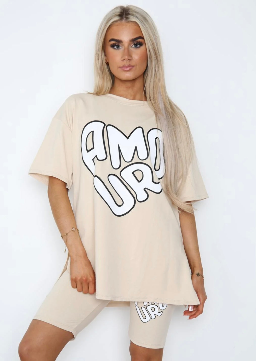 Amour Print Cycling Short & T-Shirt Set