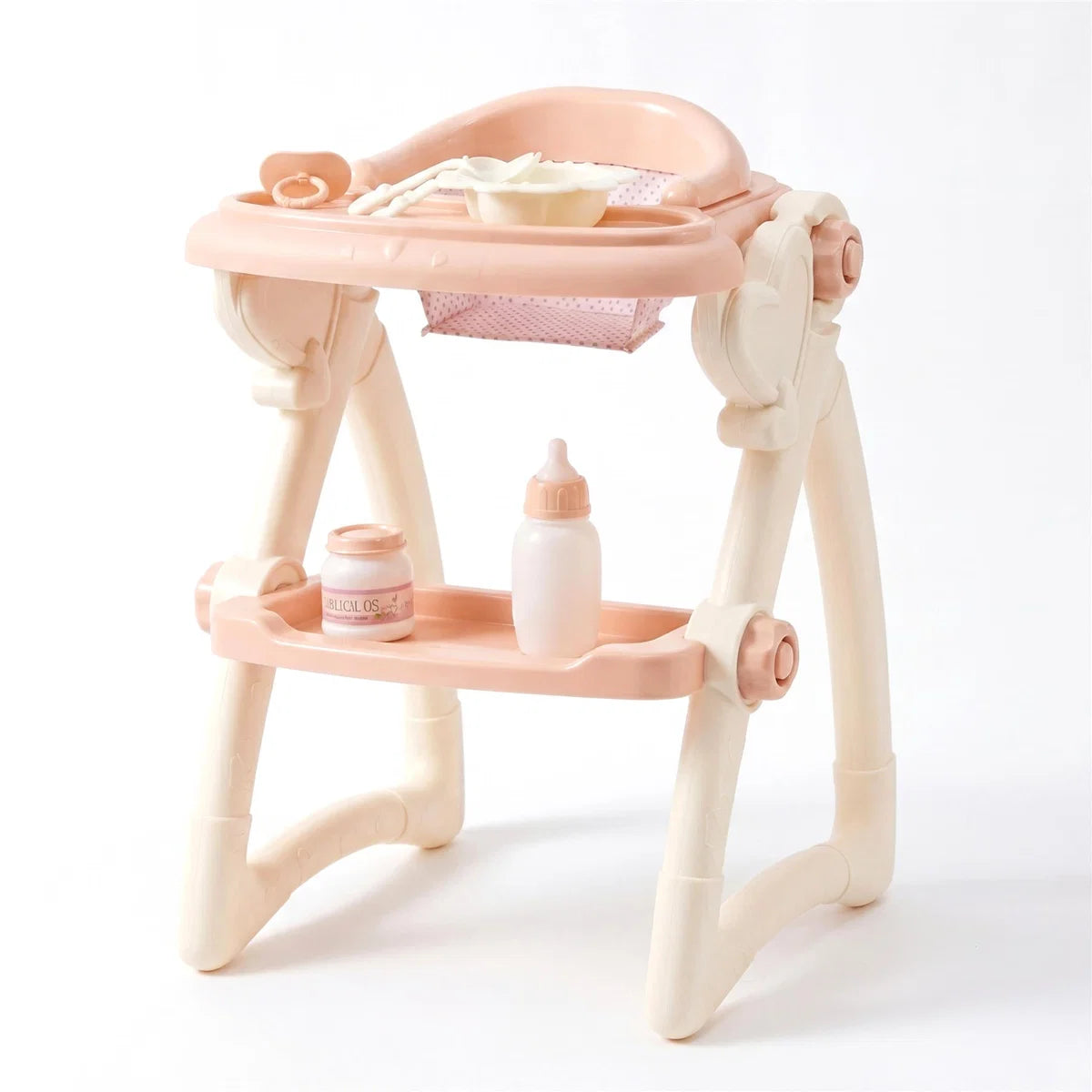 Dolls High Chair with Feeding Accessories Set