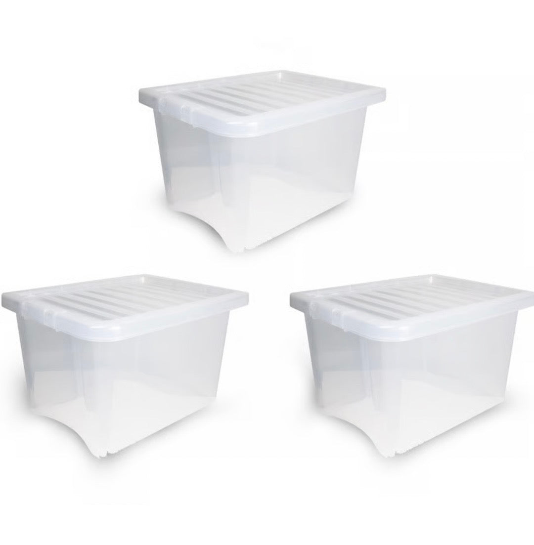 Thumbs Up Clear Storage Boxes With Lids 24L 3 Pack