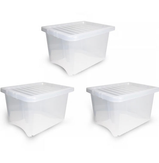 Thumbs Up Clear Storage Boxes With Lids 24L 3 Pack
