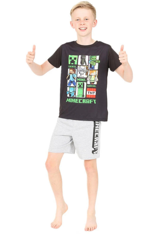 Boys Official Creeper Gamer Pyjamas Short PJs