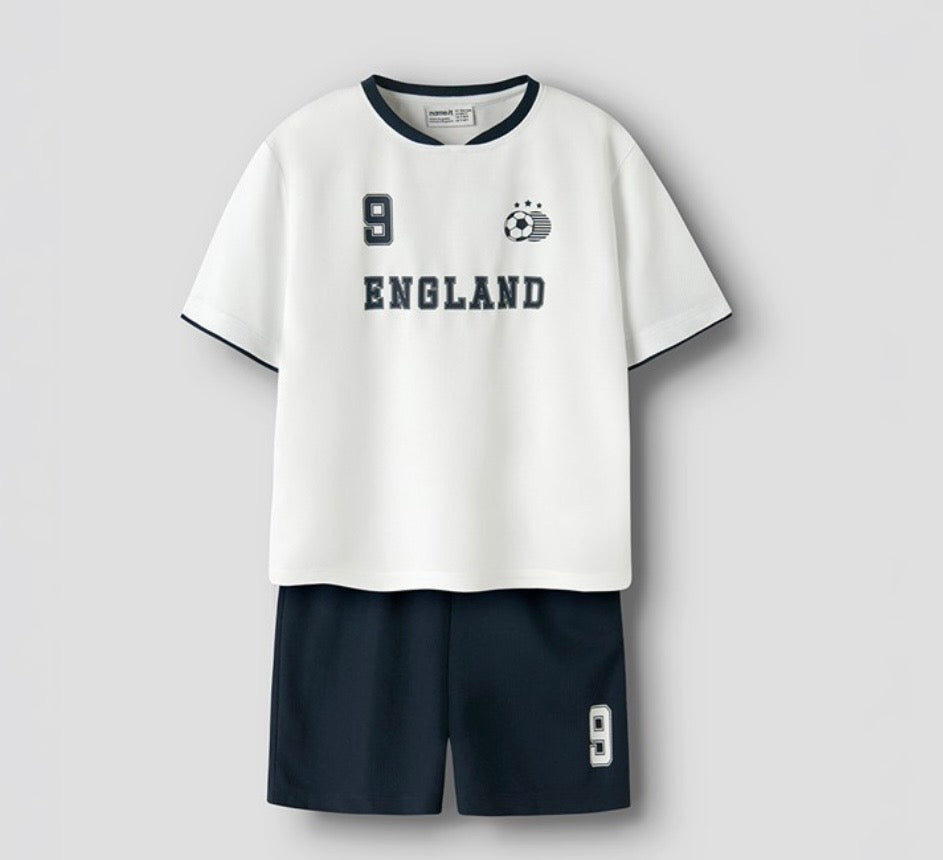 England Team Short Set Bright White