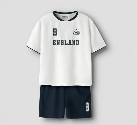 England Team Short Set Bright White