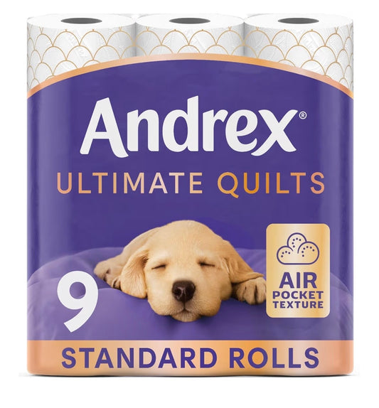 Andrex Ultimate Quilts Toilet Tissue 9 Standard Toilet Rolls