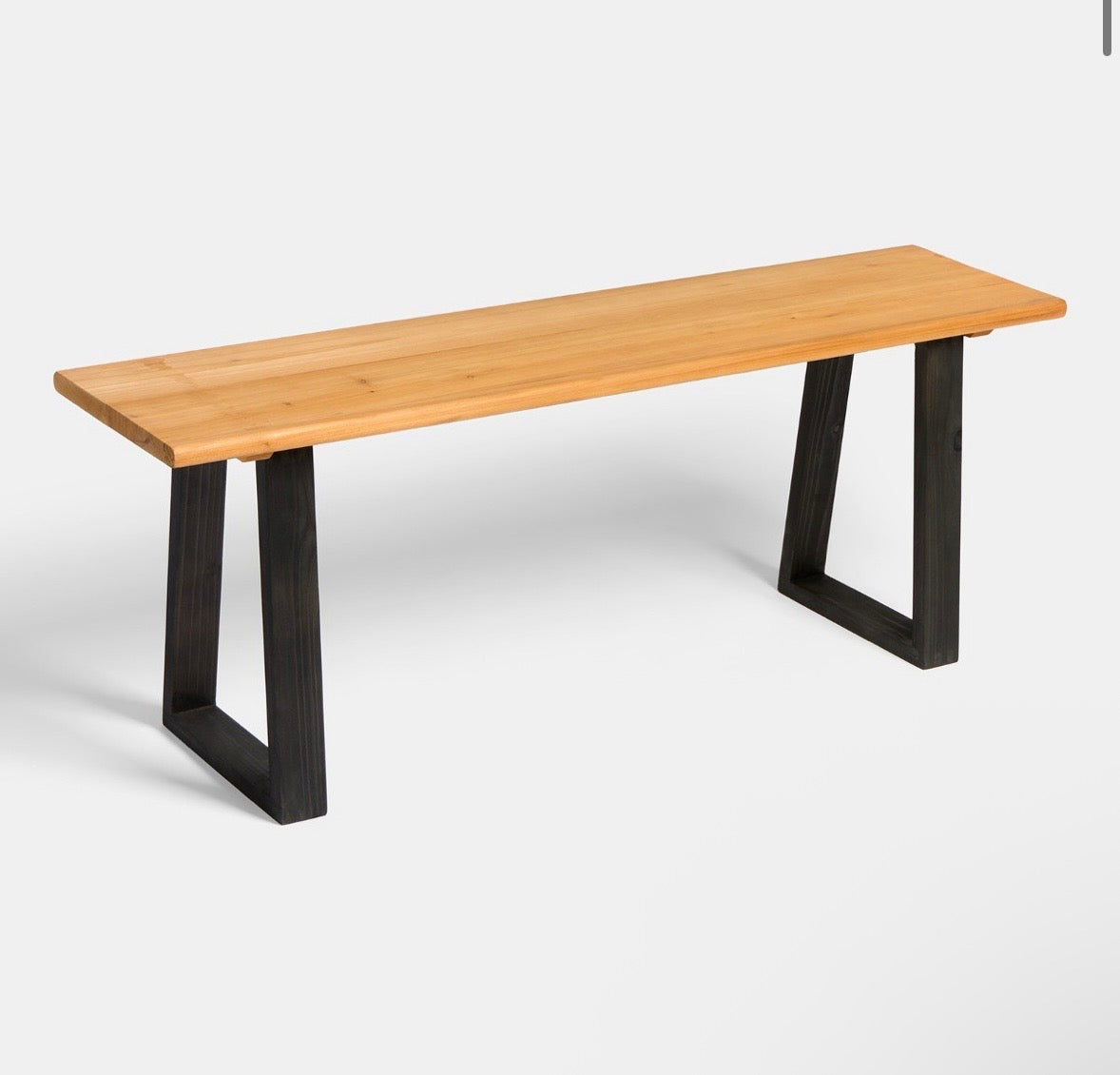 3 Seater Outdoor Wooden Rustic Bench - Natural/Black
