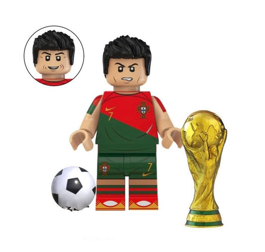 Player Football Mini Figure Toy Cute Cartoon Building