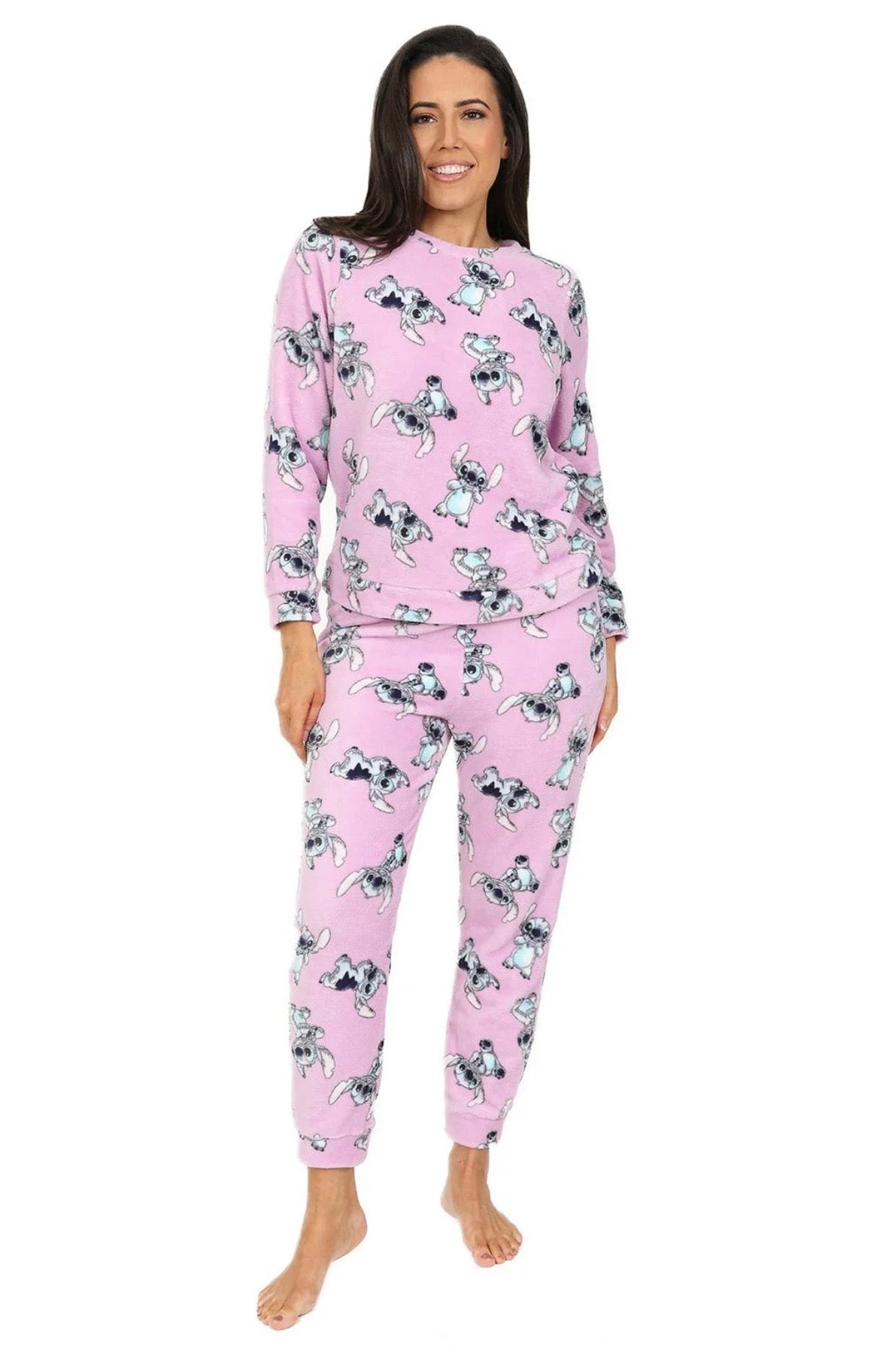 Womens Pyjamas Pink Fleece Long PJs