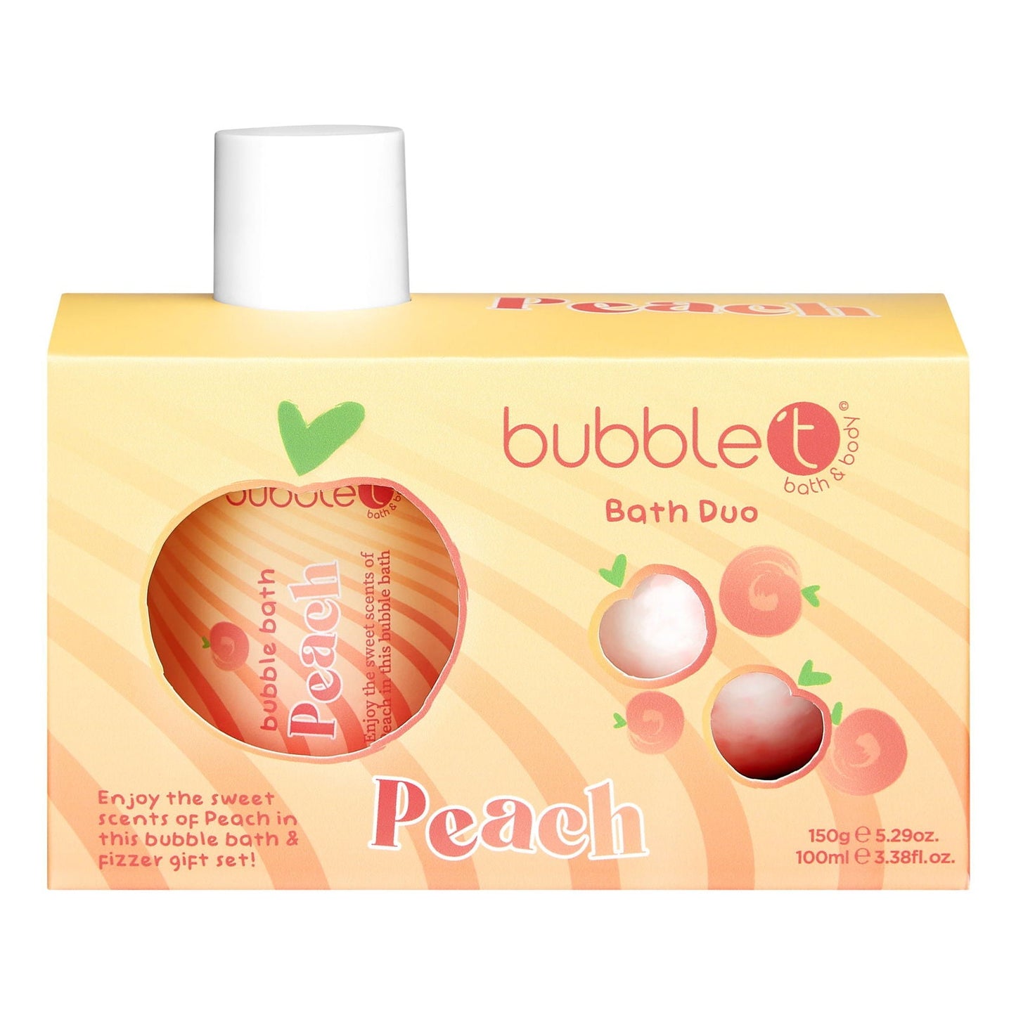 Bubble T Peach Bath Bomb & Bubble Bath Set