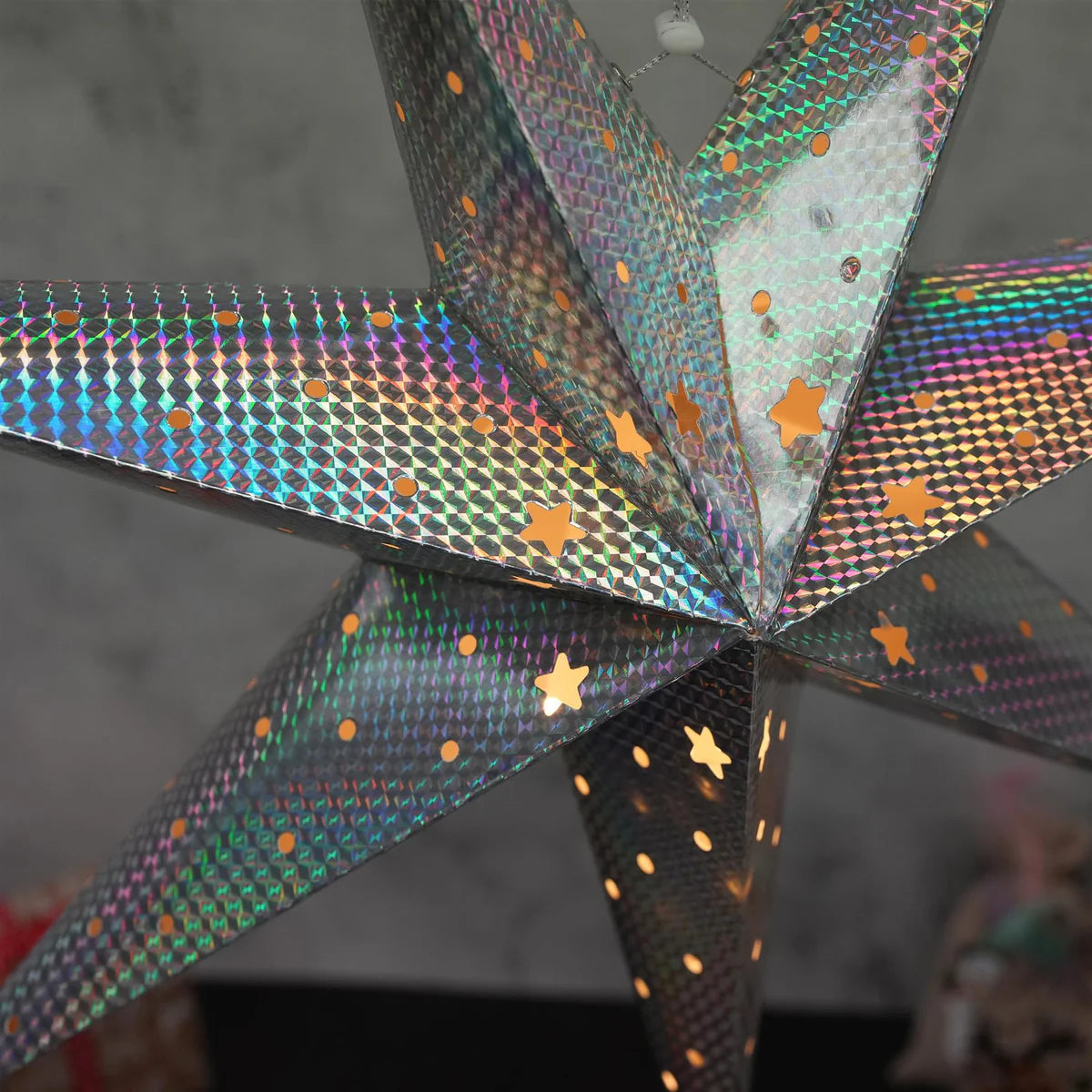 Large LED Paper Hanging Star Silver