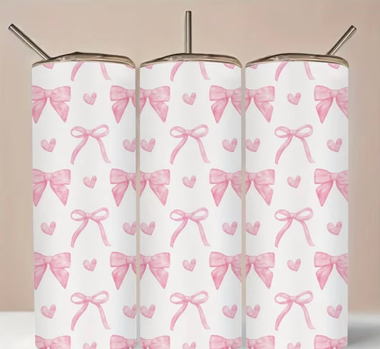 Heart Ribbon Bow Tumbler
