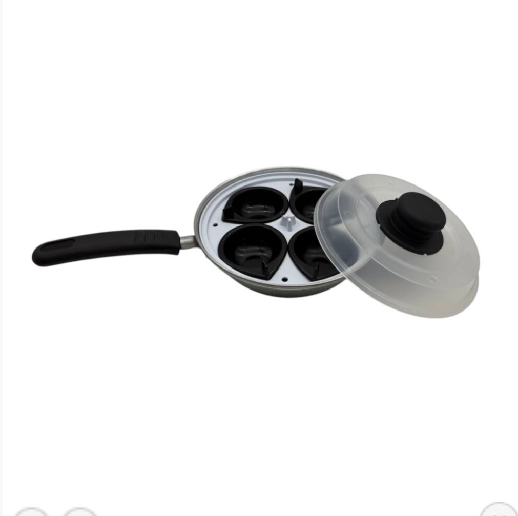 4 Cup Egg Poacher Non-Stick Cooking Saucepan with Lid