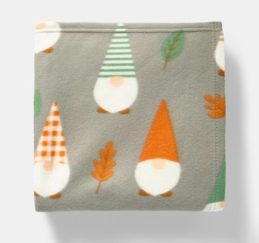 Autumnal Gonk Polar Fleece Throw - Charcoal