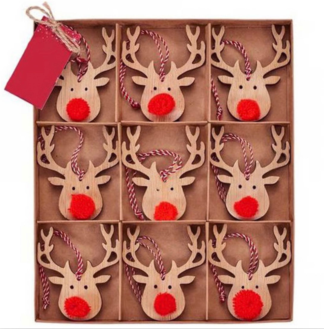 Christmas Reindeer Decorations 9 Pack
