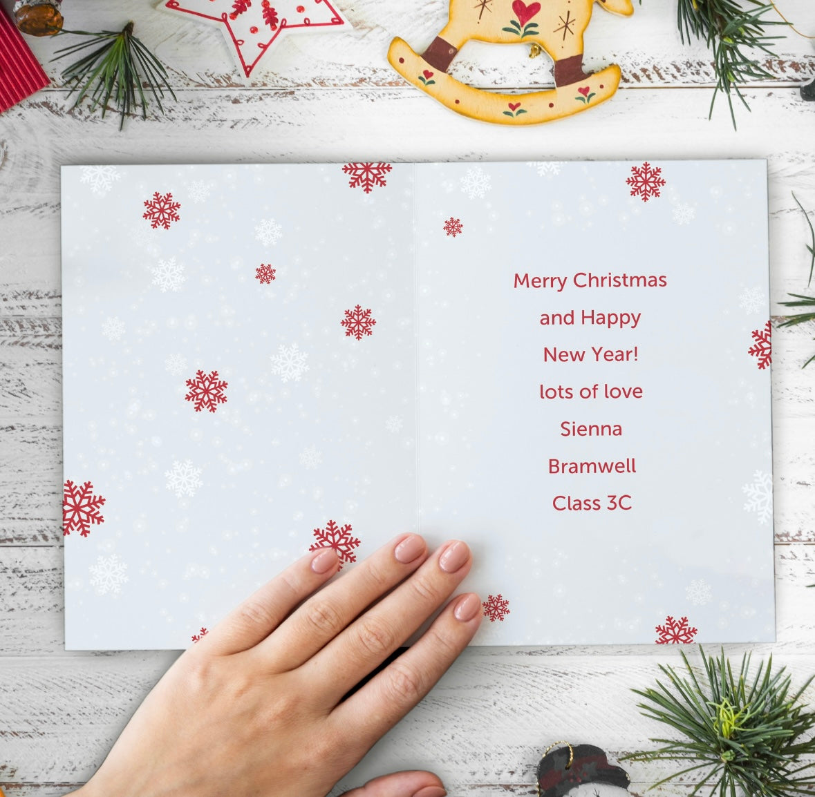 Personalised Pack of 10 Christmas Cards - Santa