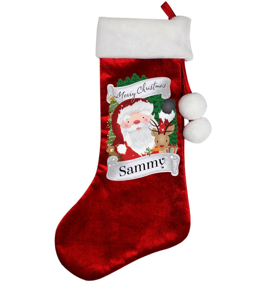 Personalised Christmas Santa Red Stocking