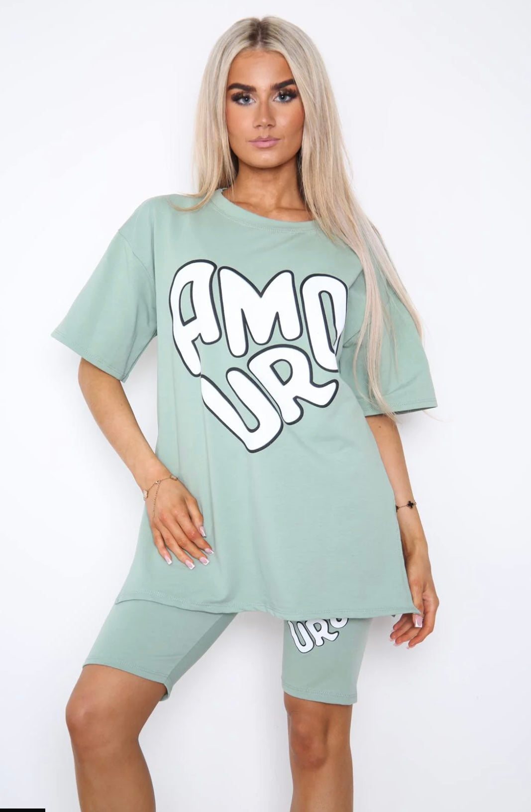 Amour Print Cycling Short & T-Shirt Set