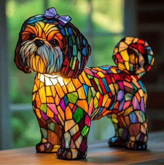 Dog Series Resin Ornaments LED Night Light