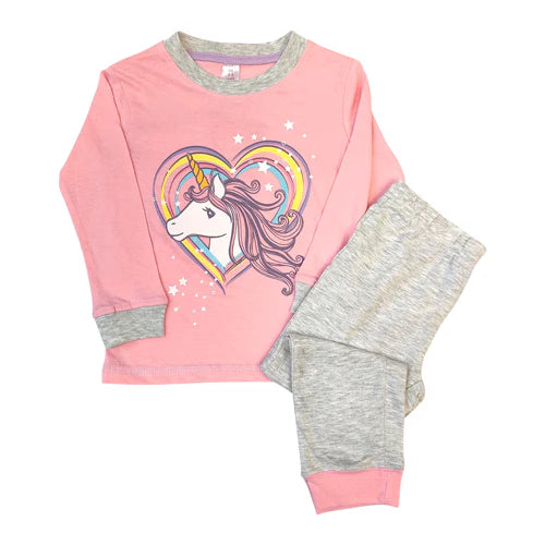 Young Girls Pink Unicorn Pyjamas