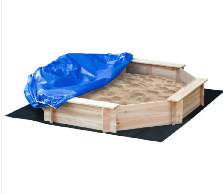 Kids Wooden Sand Pit - Sandbox with Cover