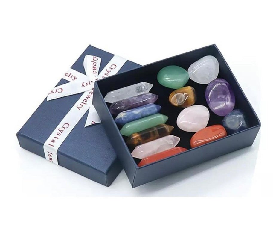 14-Piece Chakra Crystals and Gemstones Set