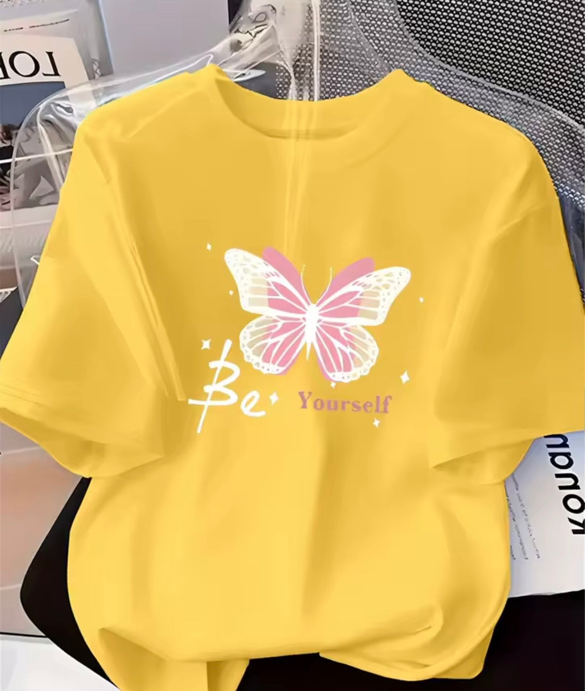 Printed Butterfly Pattern T-Shirt