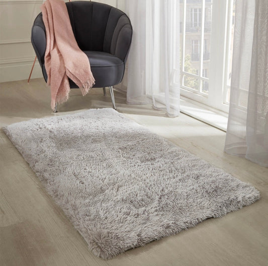Soft Fluffy Floor Rug - Silver
