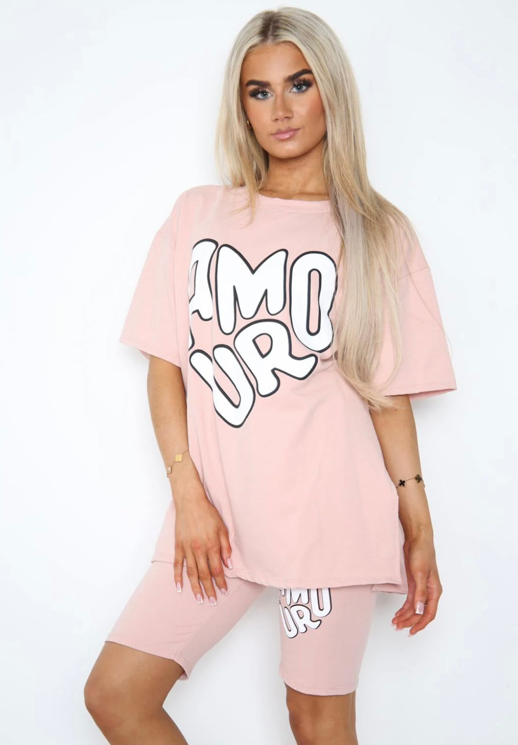 Amour Print Cycling Short & T-Shirt Set
