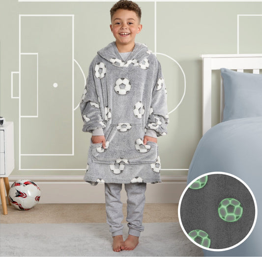 Football Glow In The Dark Hoodie Blanket