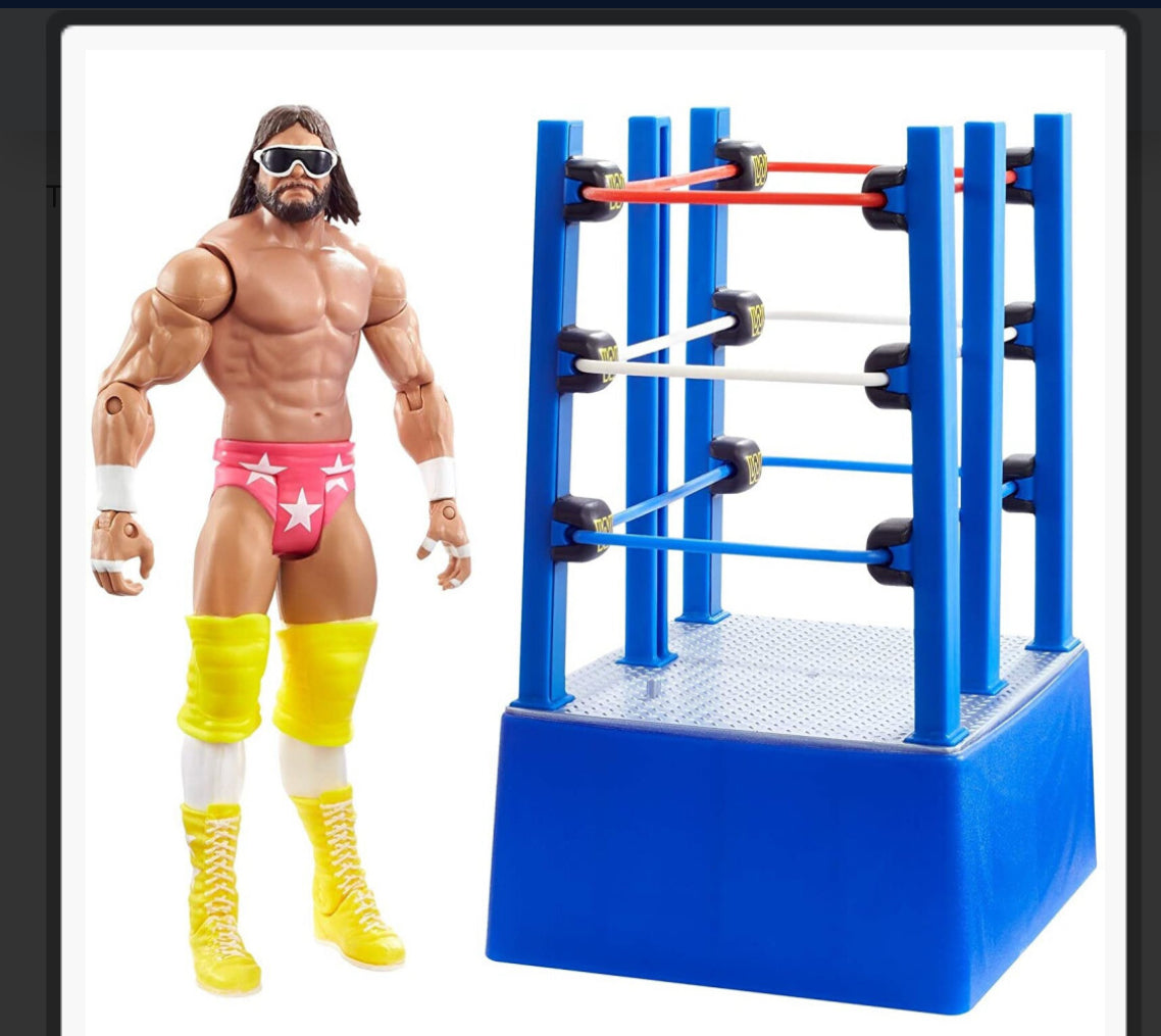 WWE WrestleMania Moments 'Macho Man' Randy Savage and Ring Cart Wrestling Action Figure