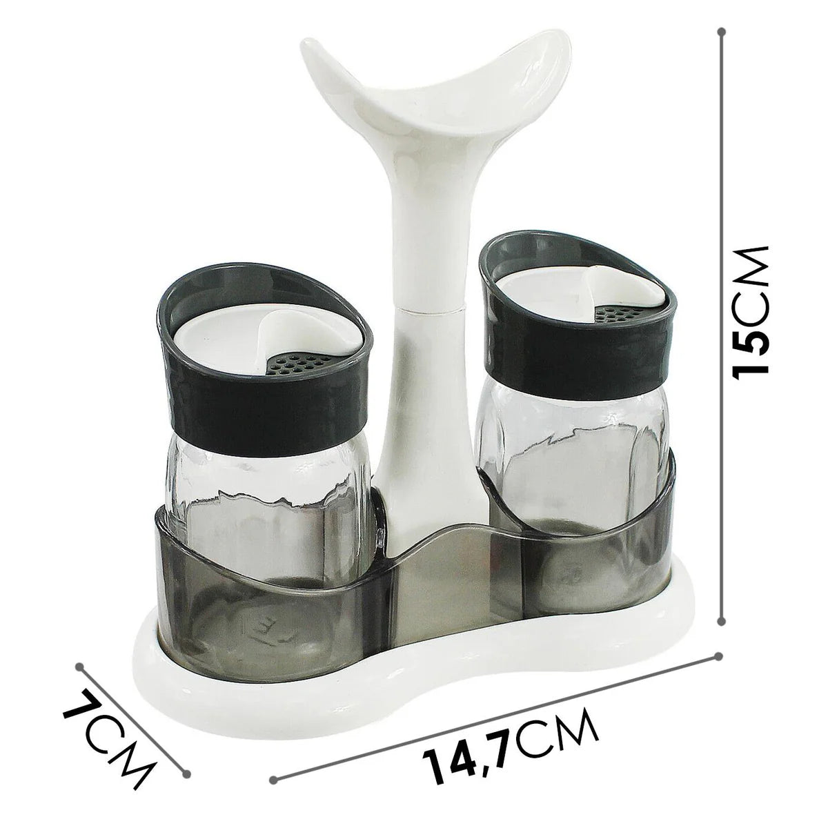 Salt and Pepper Pots With Holder
