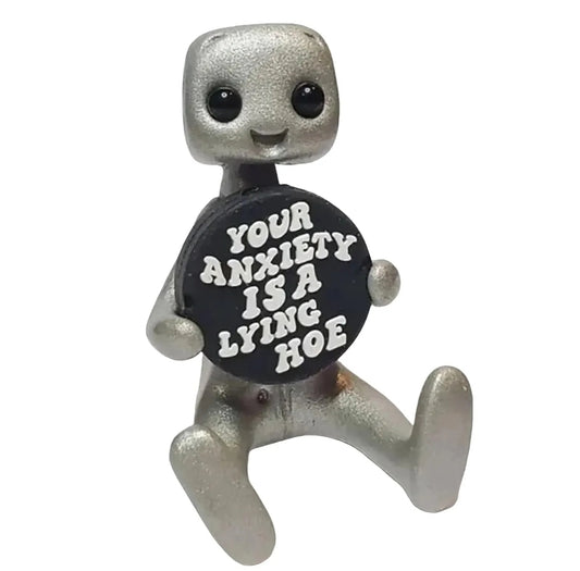 Anxiety robot figurine