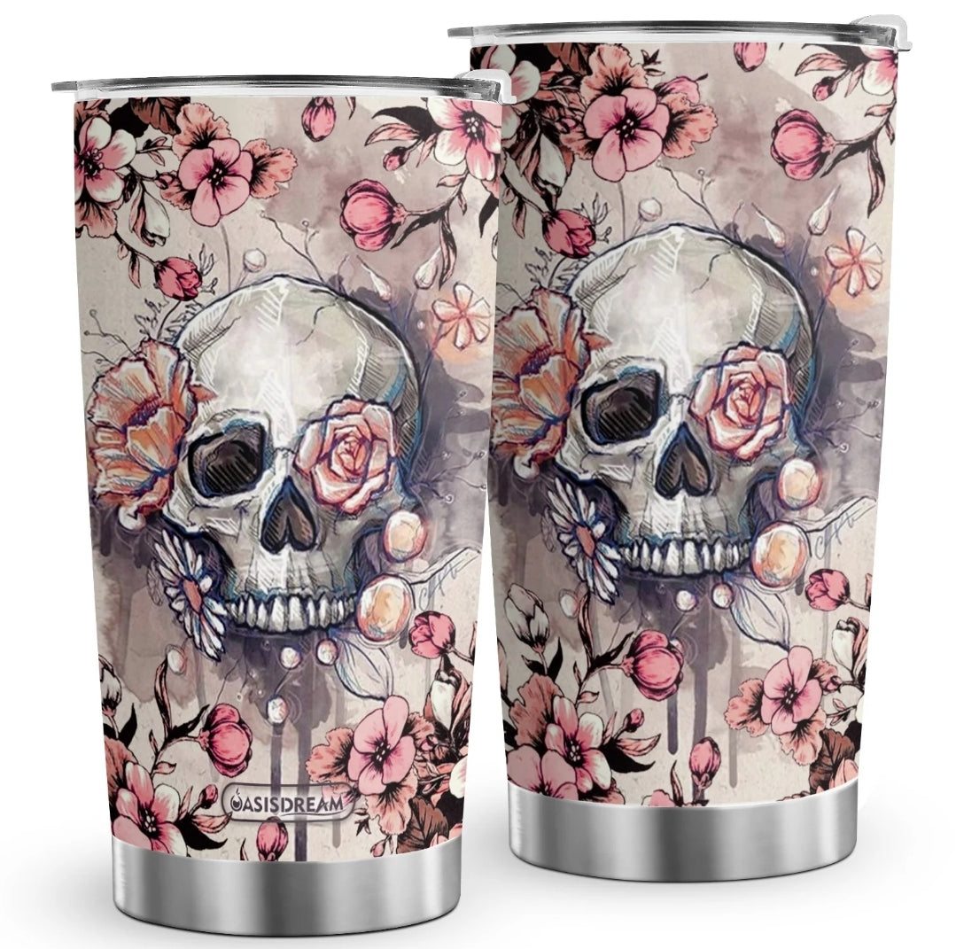 20oz skull insulated mug