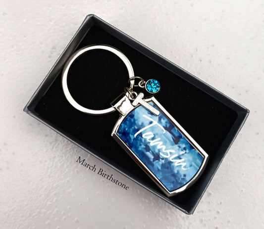Personalised Birthstone Keyring