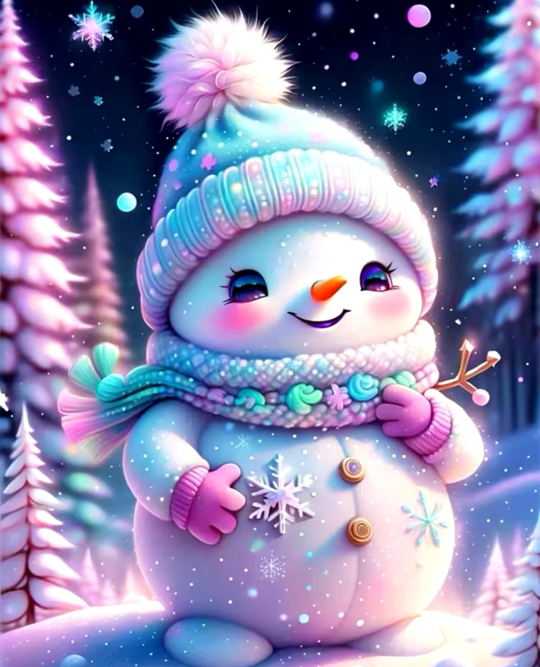Snowman diamond art