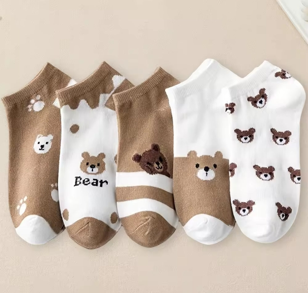 5pk Bear Socks