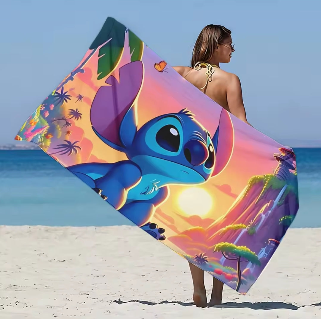 Blue Alien Beach Towel