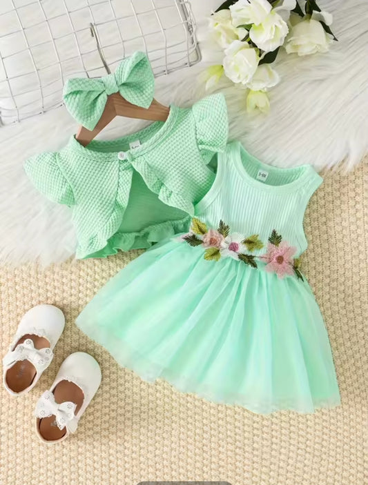 Flower Vest Dress & Accessories