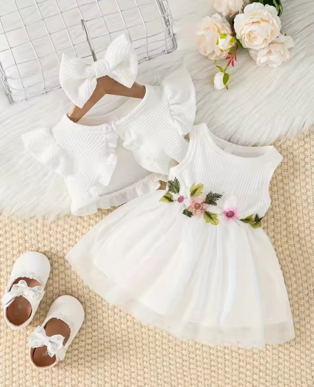 Flower Vest Dress & Accessories