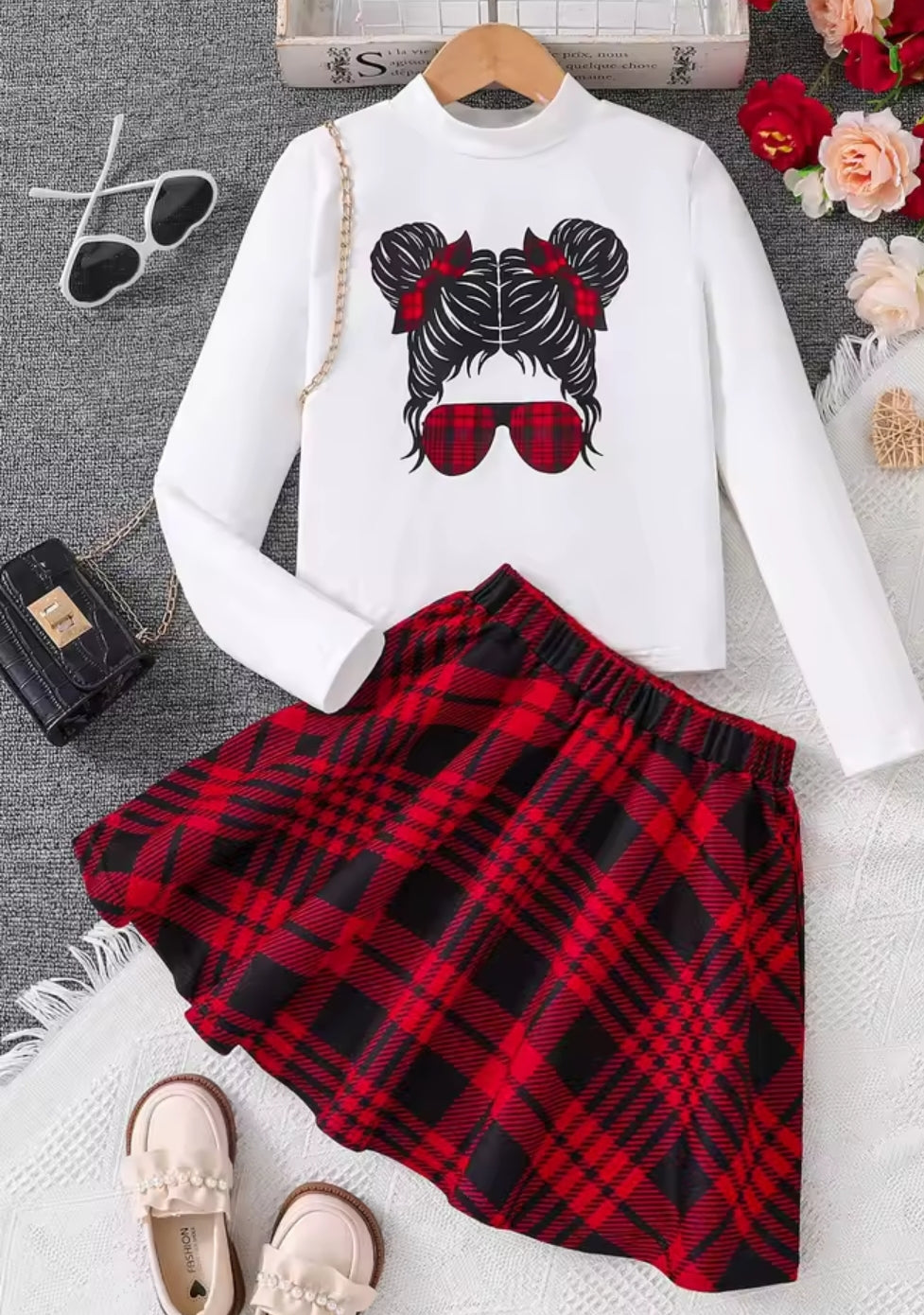 Pleated Skirt And Top Set