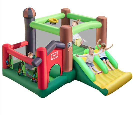 Inflatable 6-in-1 Inflatable Castle w/Slides