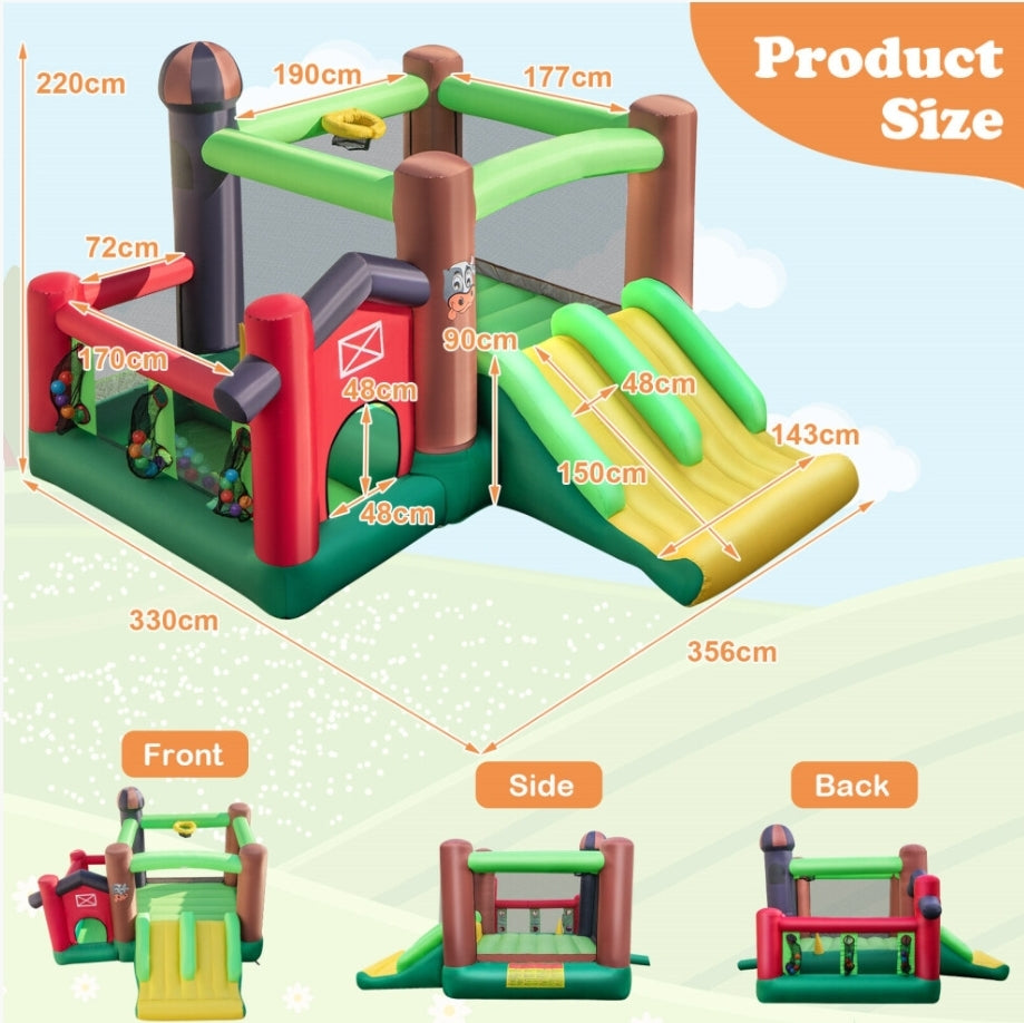 Inflatable 6-in-1 Inflatable Castle w/Slides