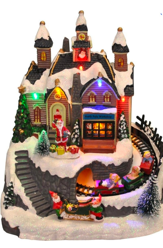 Moving Train Christmas Scene