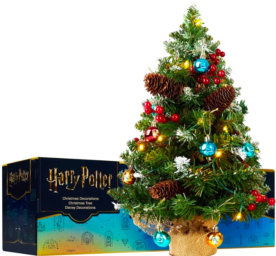 Desktop Christmas Tree With Lights And Baubles
