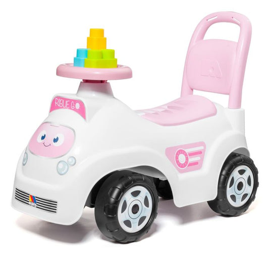 Pink Ride On with Blocks