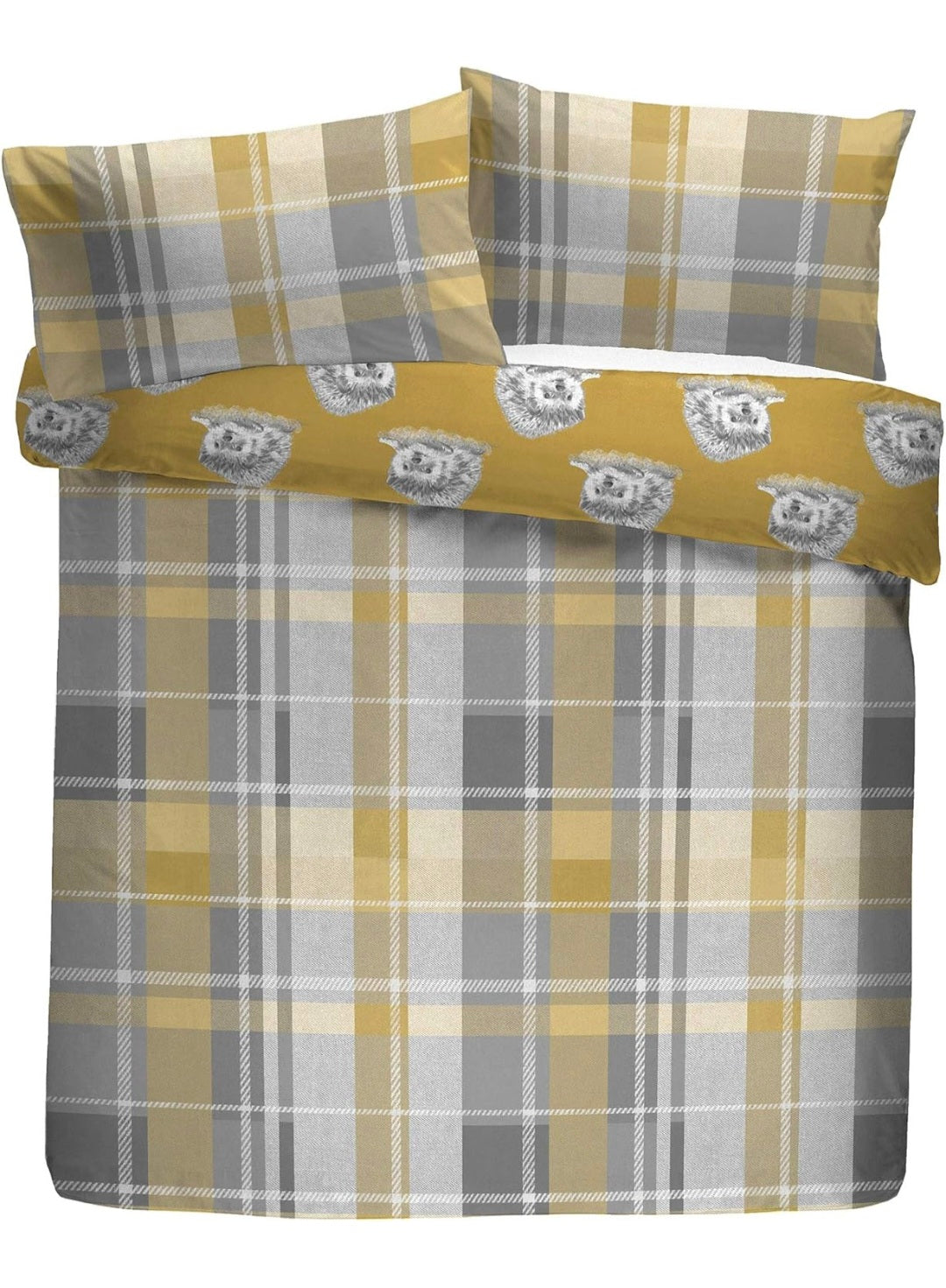 Checkered Hedgehog Duvet Cover Soft 100% Brushed Cotton