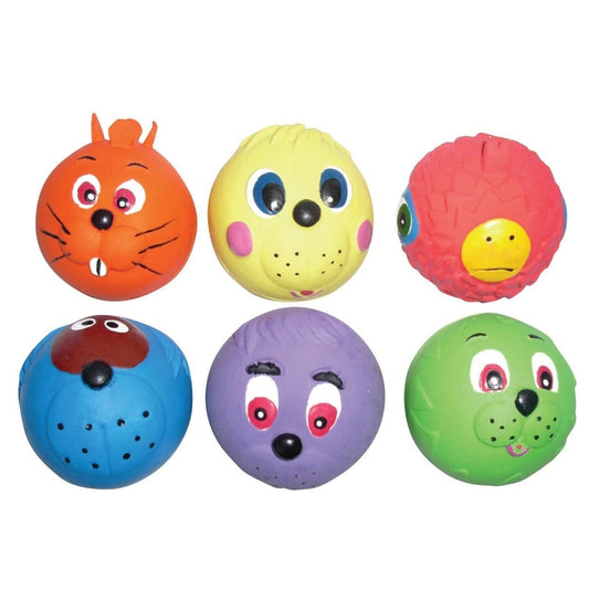 Squeaky Face Ball Dog Toy Assorted