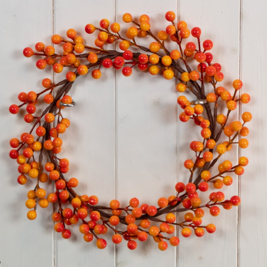 Artificial Orange Autumn Berry Wreath 30cm